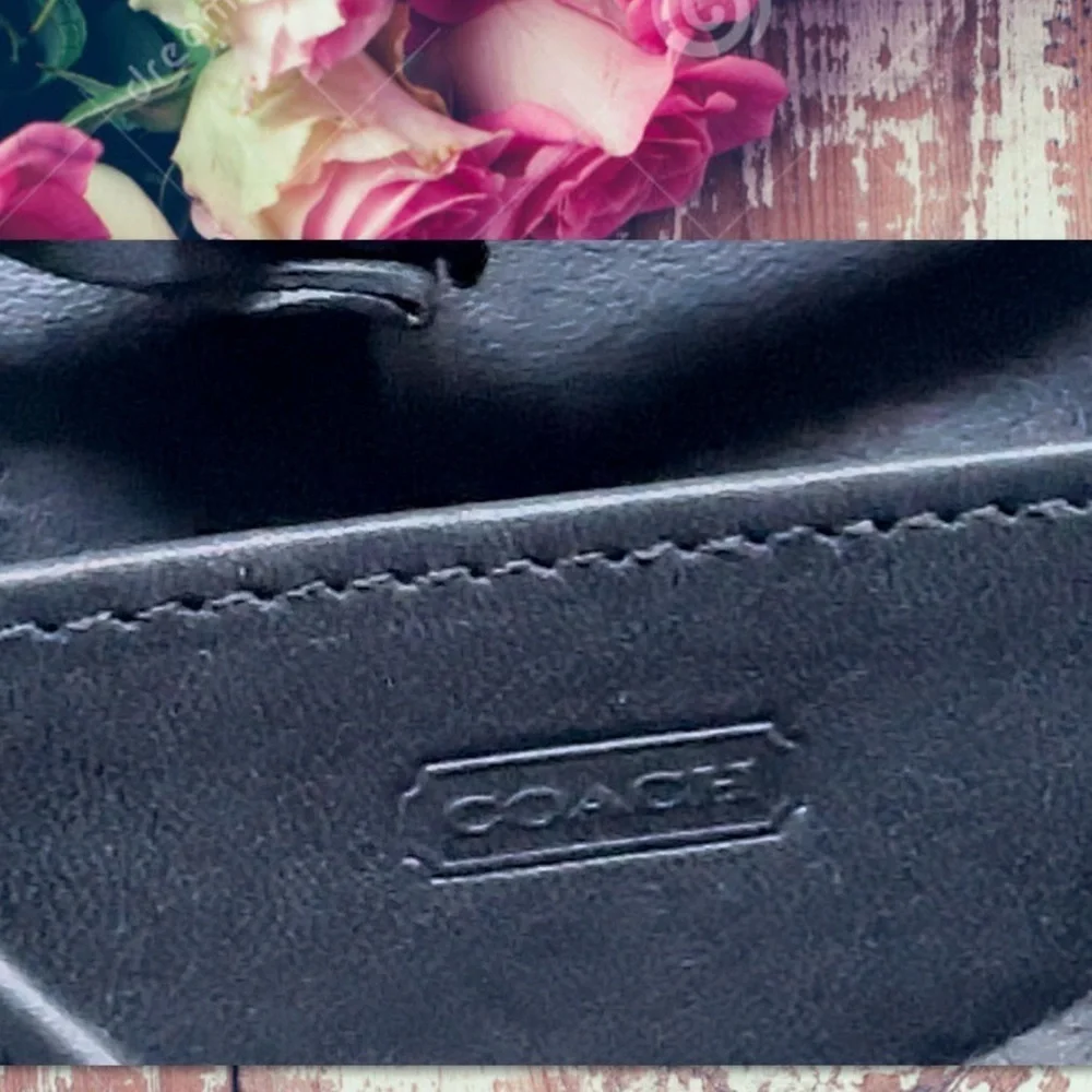 VINTAGE COACH BLACK HORSESHOE CROSSBODY /  BELT BAG 4857